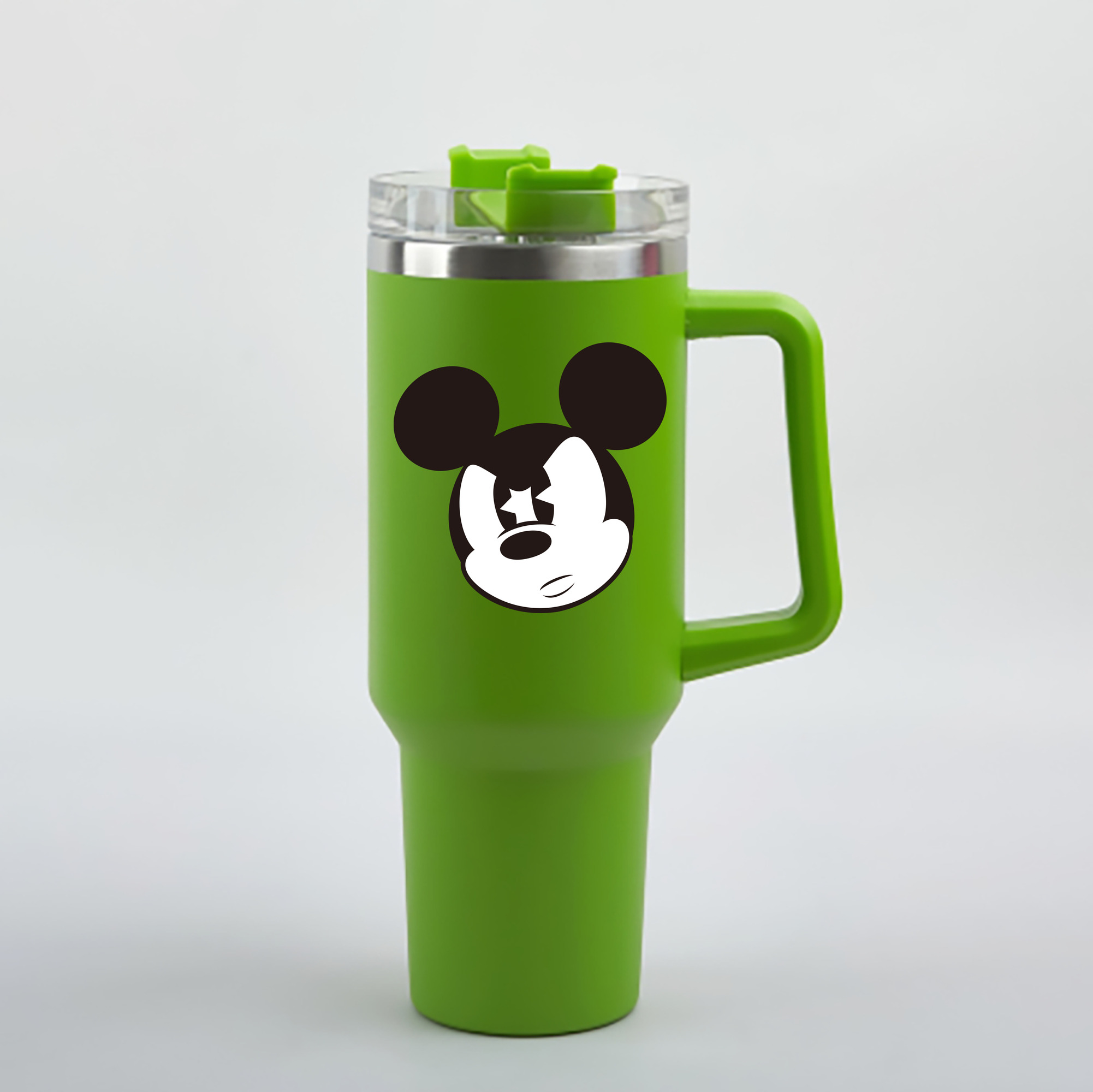 （画像用） ミッキーマウス Mickey Mouse 1200mL車用タンブラー - クリスタルステッカー（プラスチックストロー付き）